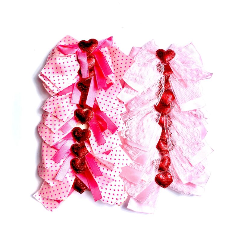 Laços Grandes Rosa Gliterizado - 20 unidades