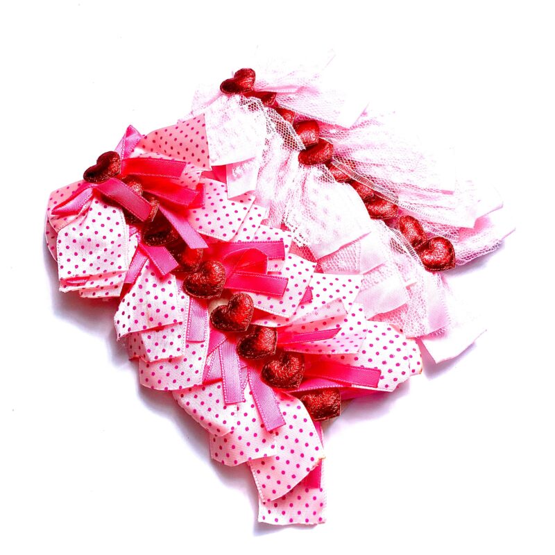Laços Grandes Rosa Gliterizado - 20 unidades - Imagem 2