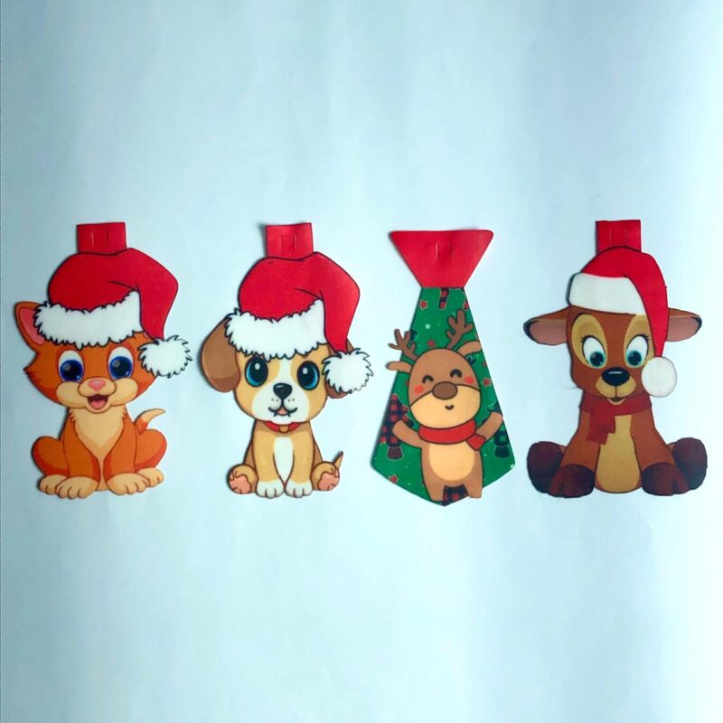 Gravatas Médias Natal Animais - 15 unidades