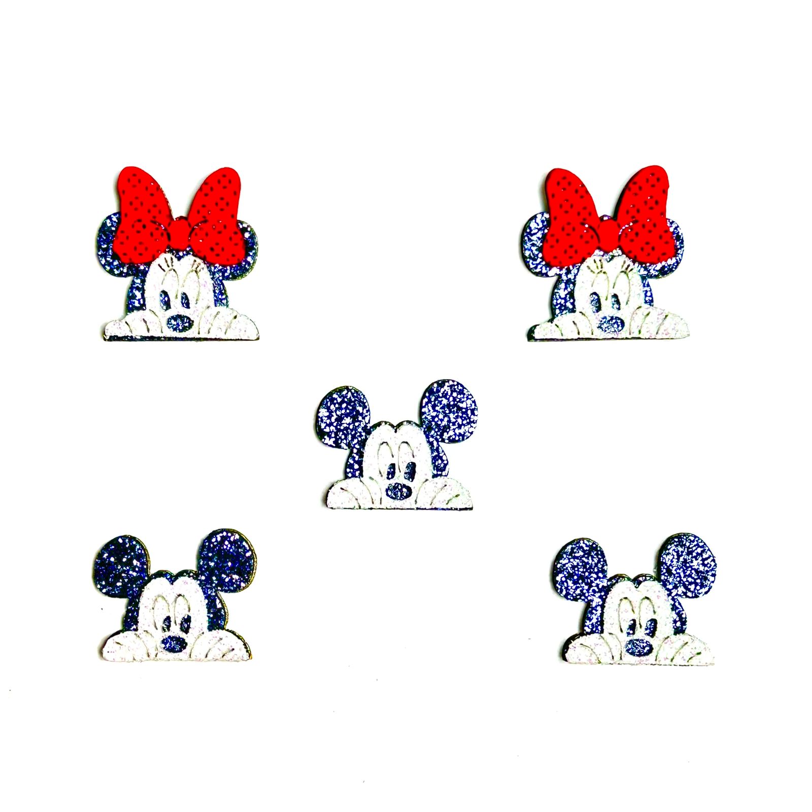 Adesivo Mickey e Minnie Frente Luly Biju - 12 unidades
