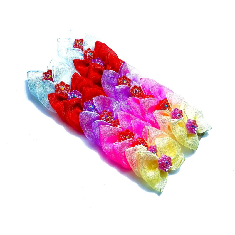 Laços Médios Voal com Aplique Strass Coloridos (1) - 20 unidades - Imagem 2