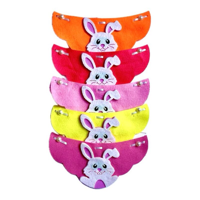 Gargantilhas Médias Feltro Coelho - 10 unidades