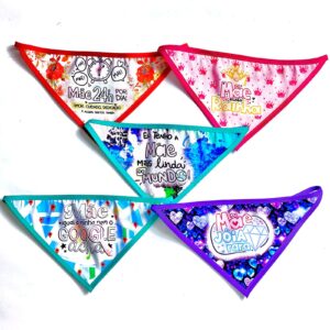 Bandanas Pequenas Mensagem Dia das Mães - 10 unidades