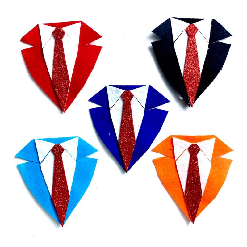 Gravatas Médias Feltro Smoking Coloridos - 10 unidades