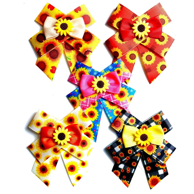 Gargantilhas Estampadas Aplique Girassol - 10 unidades