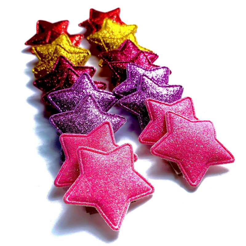 Laços Médios Estrelas Coloridas Gliterizadas - 20 unidades - Image 2