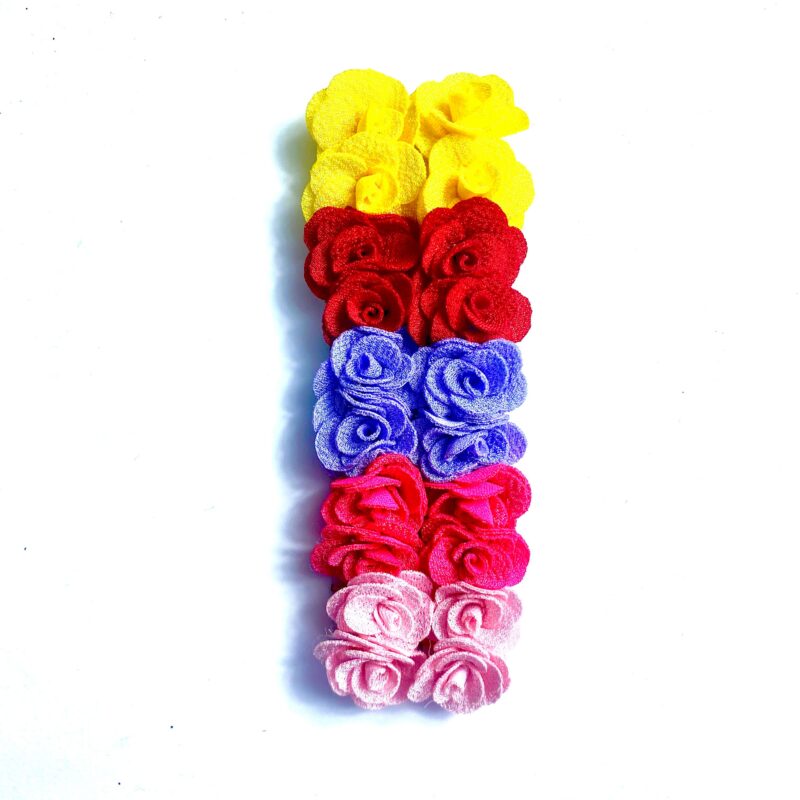 Penteado Flor Rosas Coloridas – 20 unidades