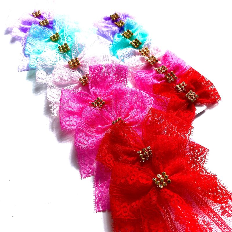 Conjunto Gargantilhas e Laços de Renda com Aplique Strass - 20 unidades - Imagem 2