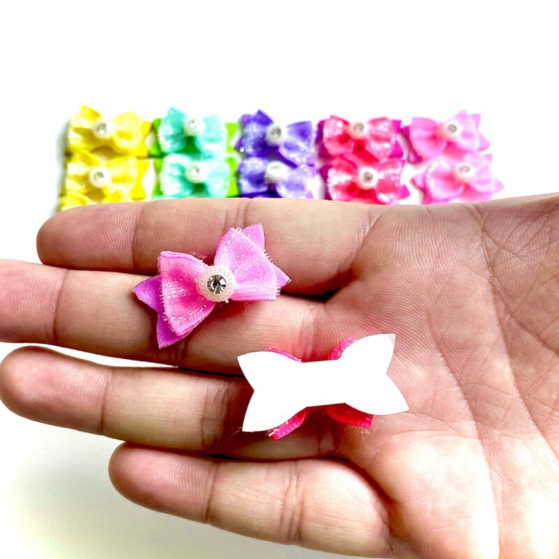 Laços Pequenos Adesivos Aplique Strass - 20 unidades - Imagem 3