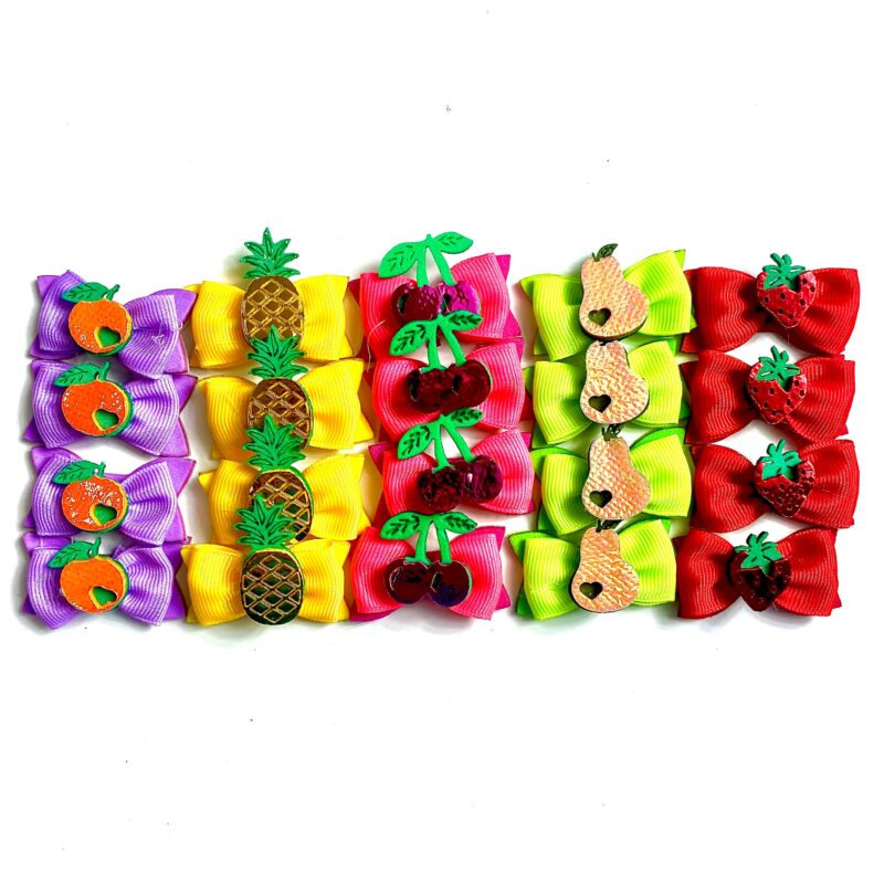 Laços Médios Adesivos Frutas - 20 unidades