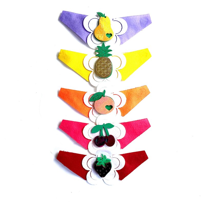 Gargantilhas Feltro Frutas - 10 unidades
