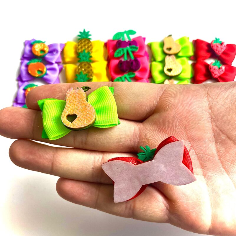 Laços Médios Adesivos Frutas - 20 unidades - Image 3