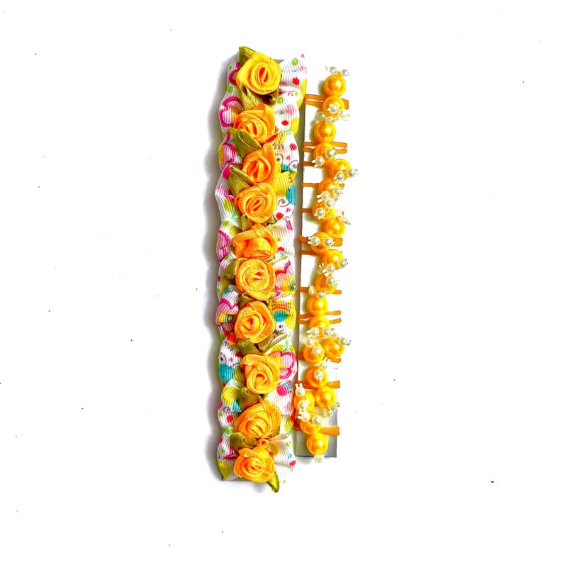 Conjunto Penteado e Laço Rococó Amarelo - 20 unidades