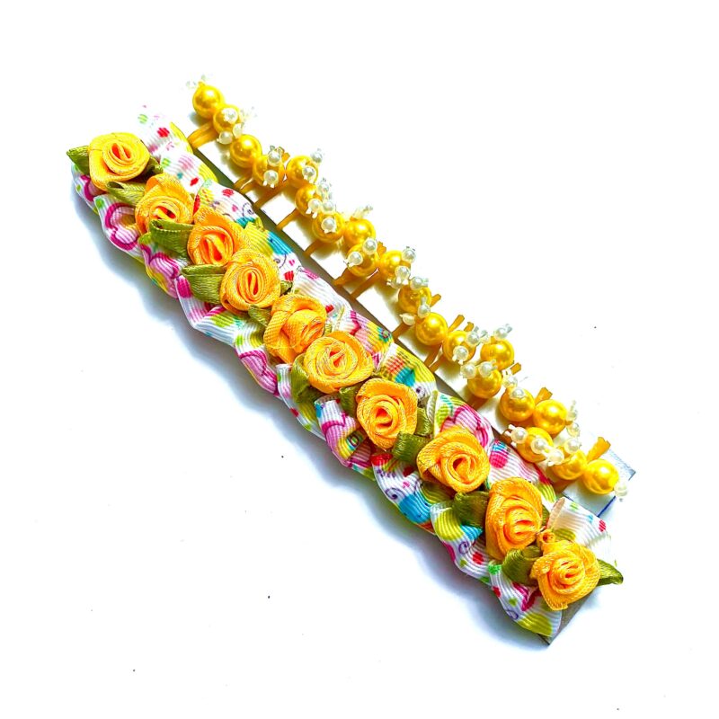 Conjunto Penteado e Laço Rococó Amarelo - 20 unidades - Imagem 2