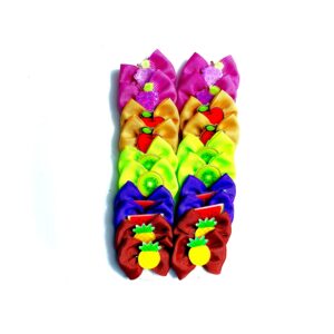 Laços Médios Coloridos com Aplique Frutas – 20 unidades