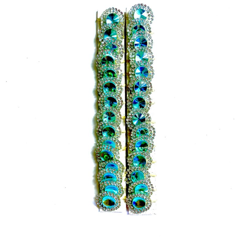 Penteado Azul Turquesa com Strass - 30 unidades