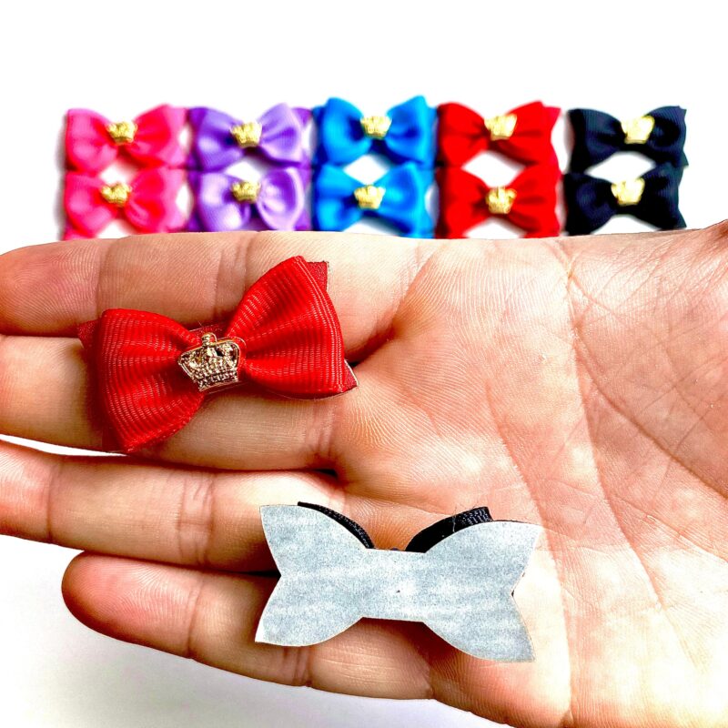 Laços Médios Adesivos Aplique Mini Coroa - 20 unidades - Imagem 3