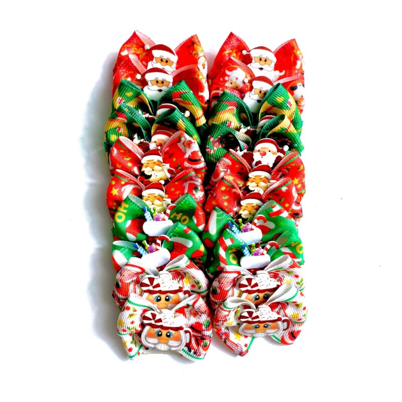 Laços Médios Natal Estampados Aplique EVA – 20 unidades