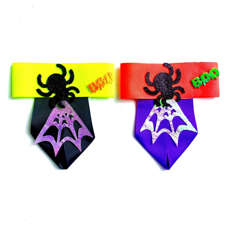 Gravatas Médias Halloween Aplique Aranha - 10 unidades