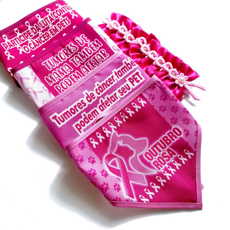 Conjunto Bandanas Médias e Laços Outubro Rosa - 15 unidades - Imagem 2