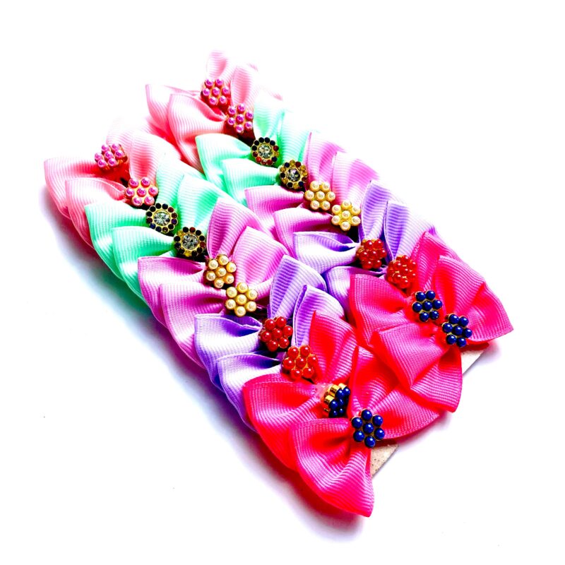 Laços Médios Coloridos Aplique Flor Pétalas Pérola - 20 unidades - Imagem 2