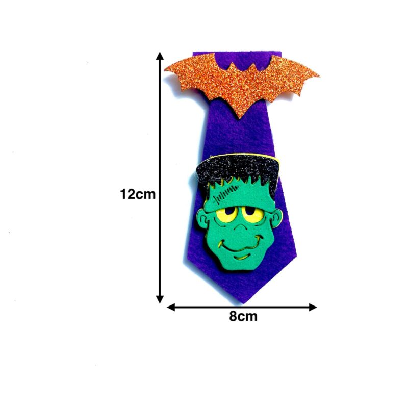 Gravatas Médias Tecido Aplique EVA Halloween - 10 unidades - Imagem 3