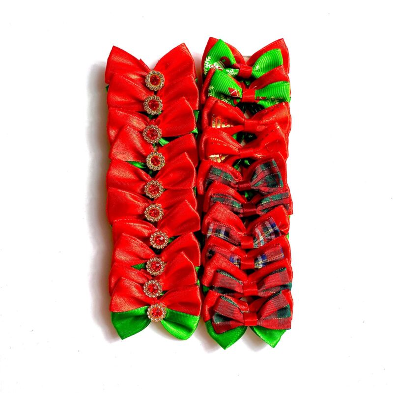 Laços Médios Natal Strass / Xadrez – 20 unidades