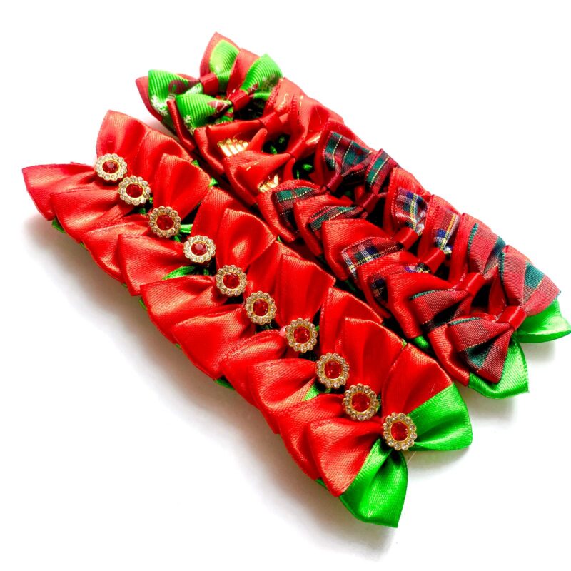 Laços Médios Natal Strass / Xadrez – 20 unidades - Imagem 2