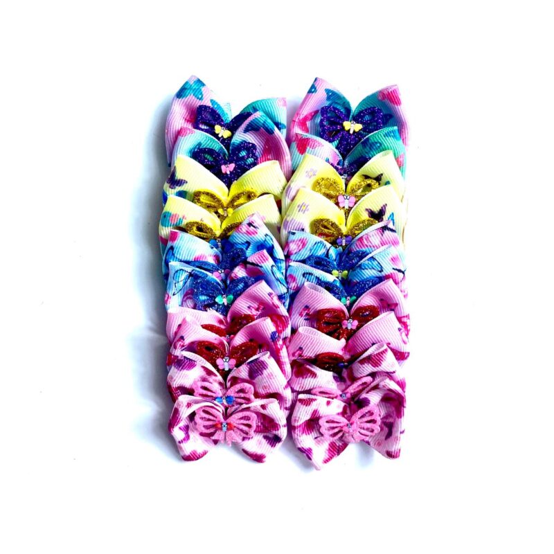 Laços Médios Estampa Borboletas – 20 unidades