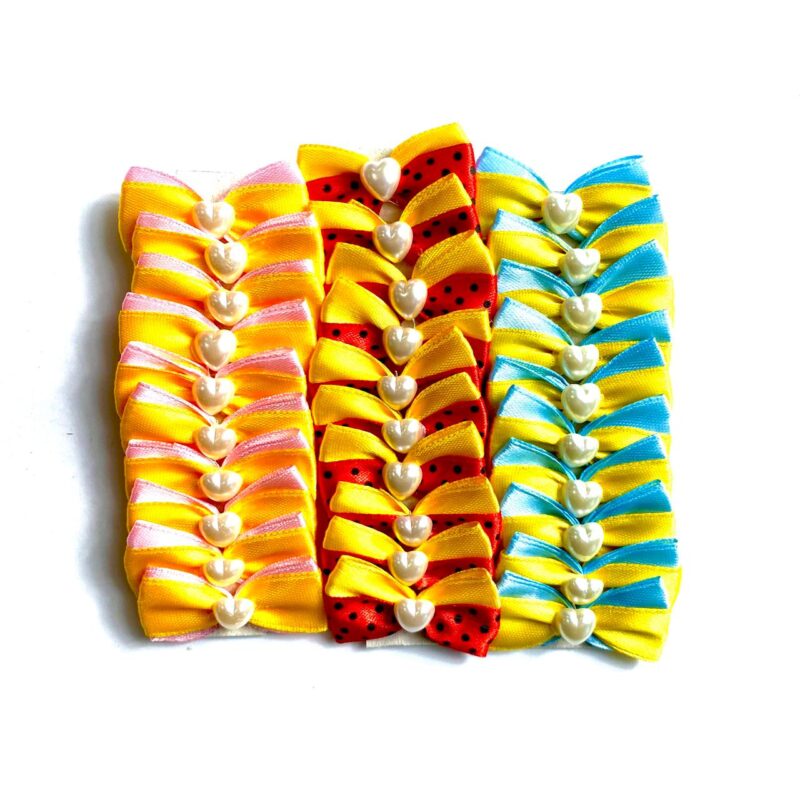 Laços Médios Aplique Coração Perolizado – 30 unidades