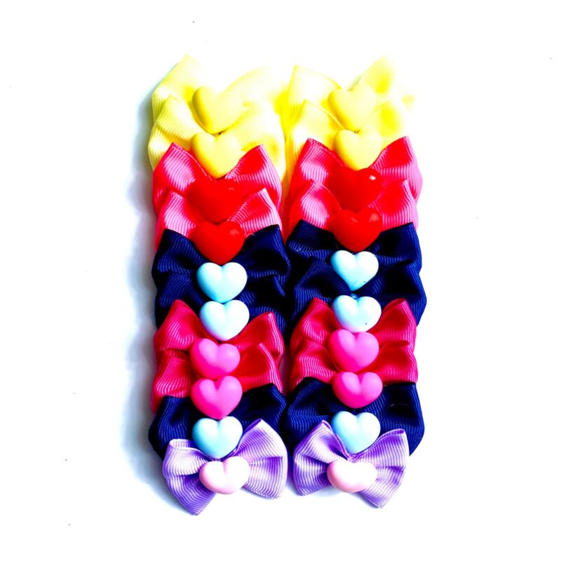 Laços Médios Coração Aplique Resina (2) - 20 unidades