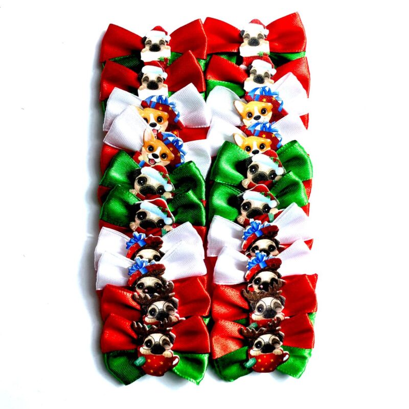 Laços Médios Natal Dogs (2) – 20 unidades