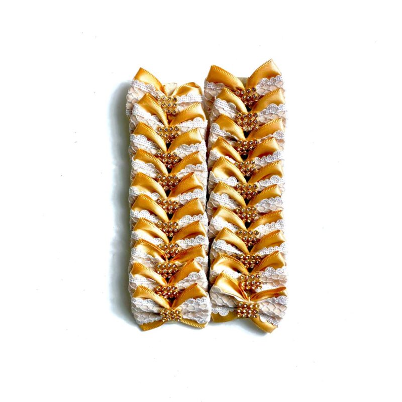 Laços Médios Ano Novo Rendado Aplique Strass - 20 unidades