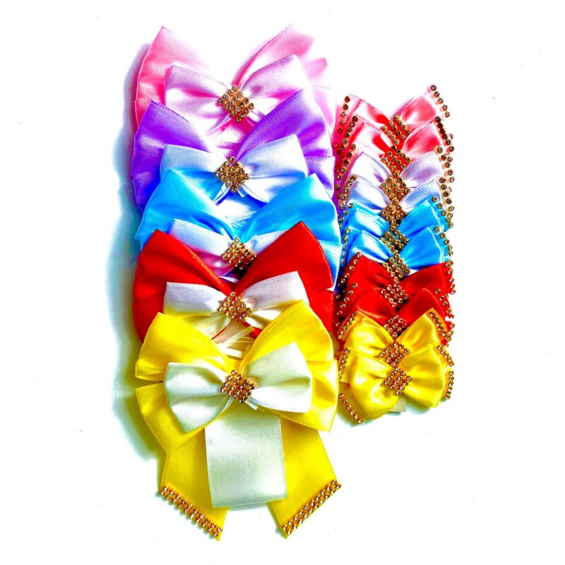 Conjunto Gargantilhas e Laços Luxo Aplique Strass - 15 unidades