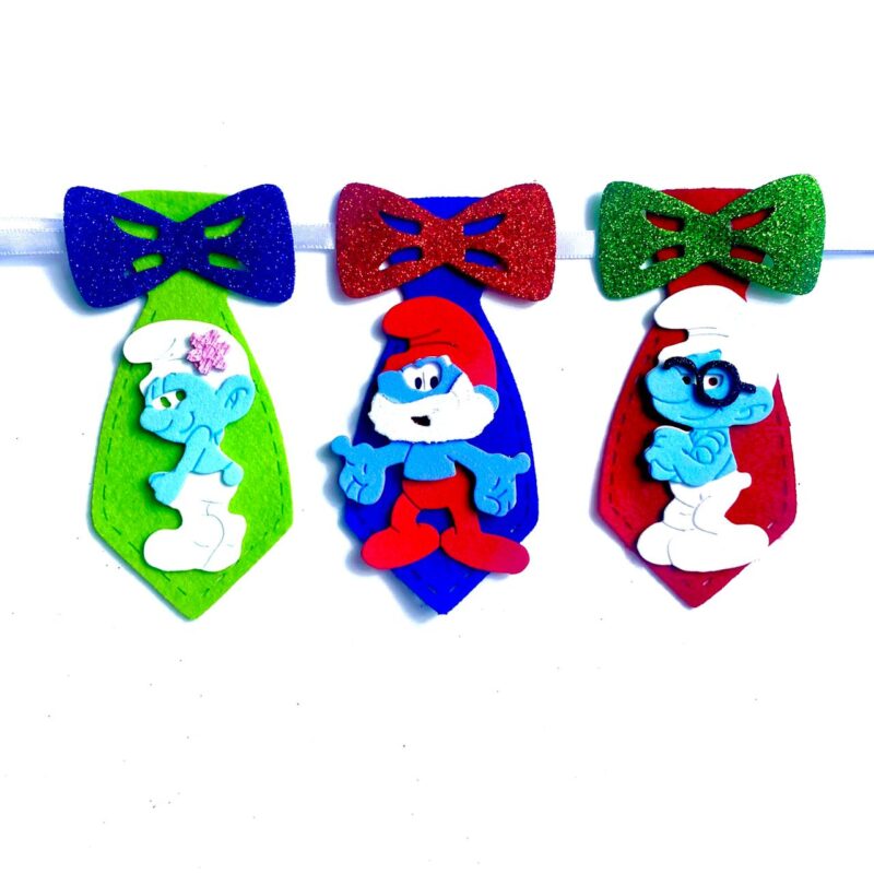 Gravatas Médias Smurfs - 10 unidades