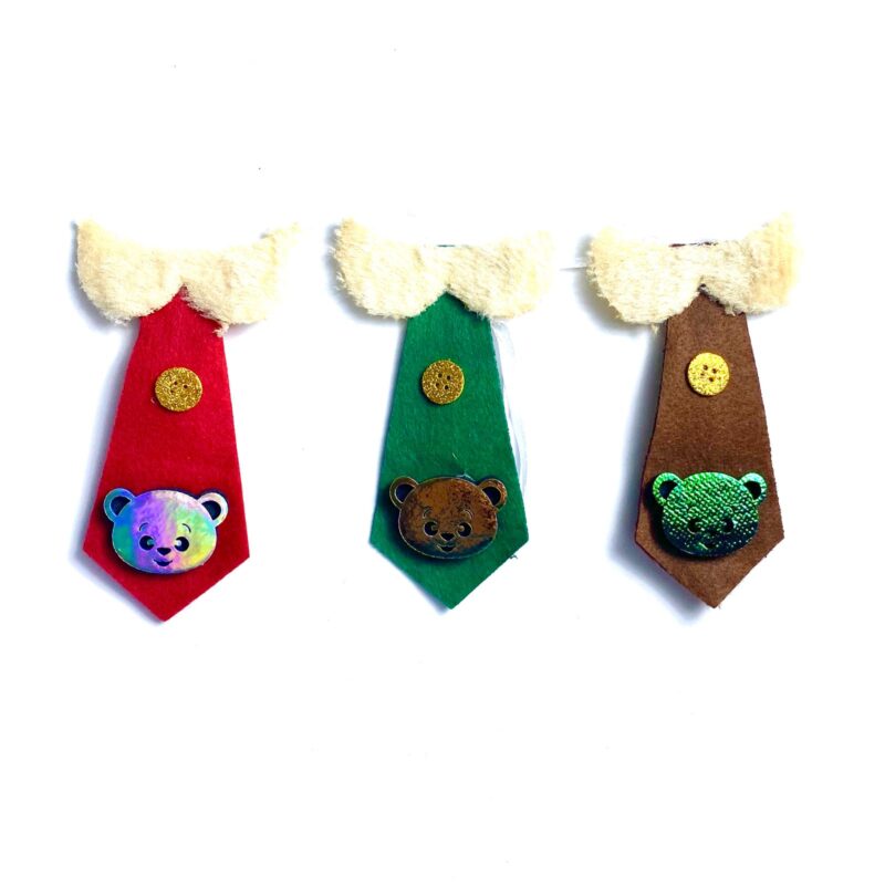 Gravatas Médias Feltro Rostinho Ursinho - 10 unidades