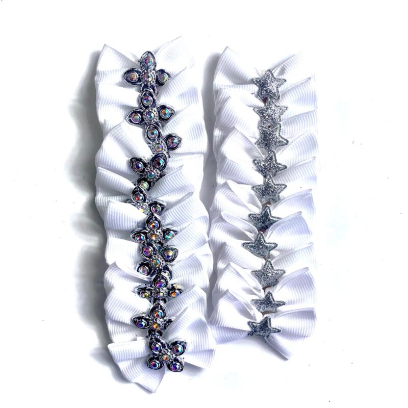 Laços Médios Ano Novo Flor e Estrela - 20 unidades