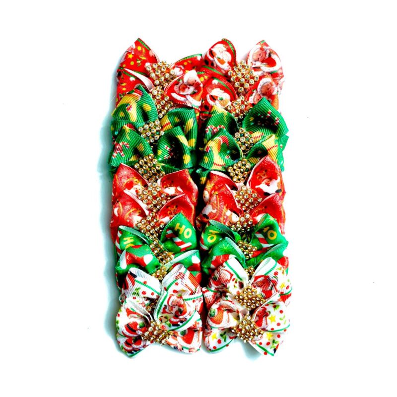 Laços Médios Natalinos Aplique Strass - 20 unidades