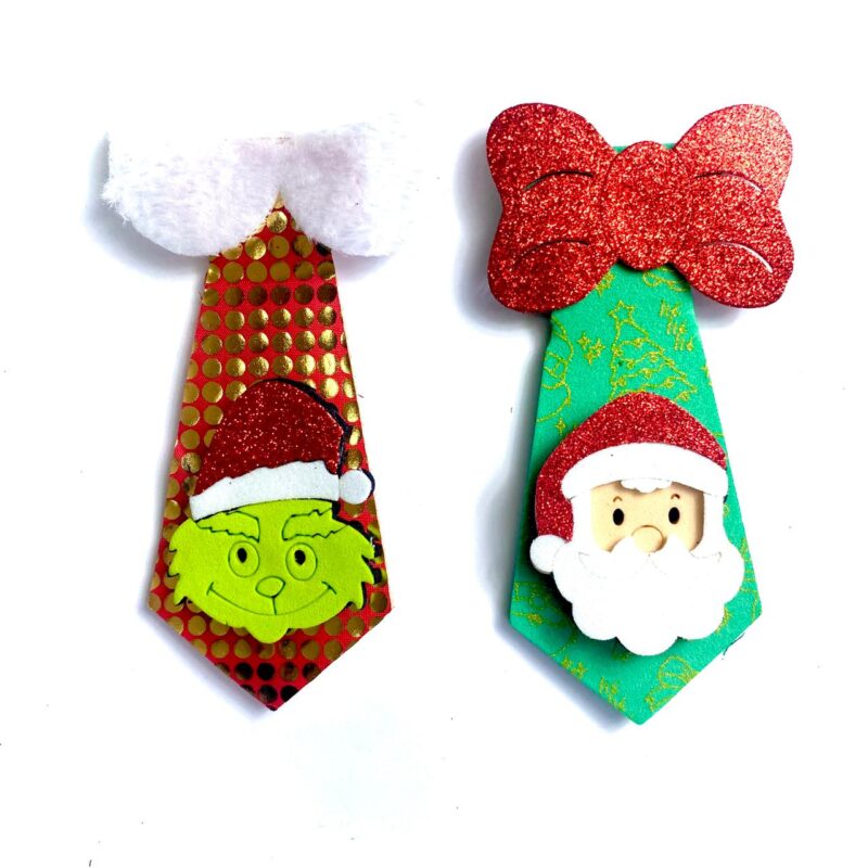 Gravatas Médias EVA Papai Noel / Grinch - 10 unidades