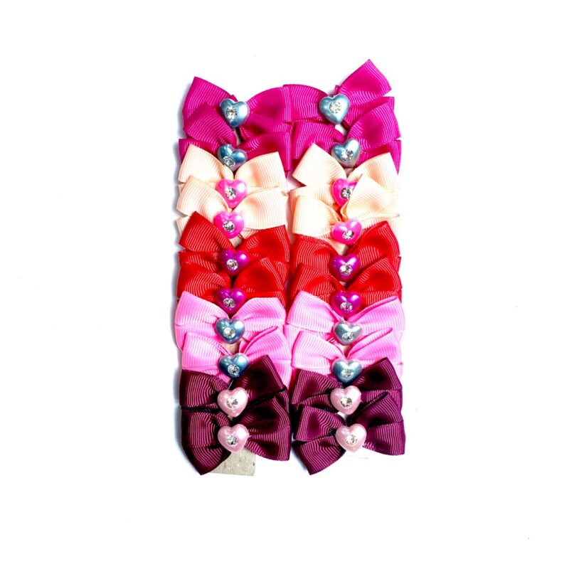 Laços Médios Aplique Coração Strass - 20 unidades