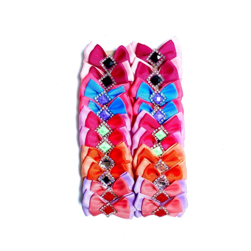 Laços Médios Duplo Aplique Pedraria - 20 unidades