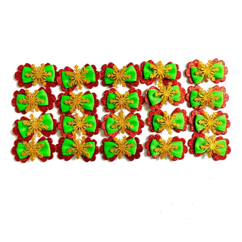 Laços Médios Adesivos Floco de Neve - 20 unidades