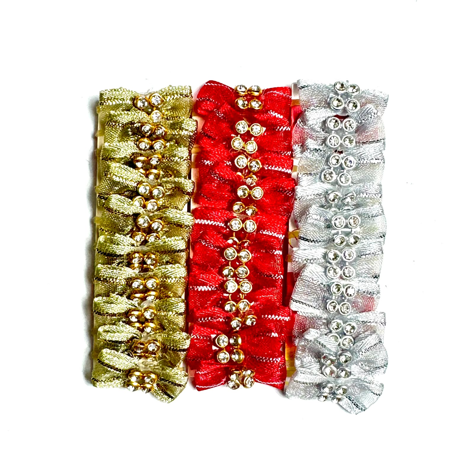 Micro Laços Aplique Strass - 30 unidades