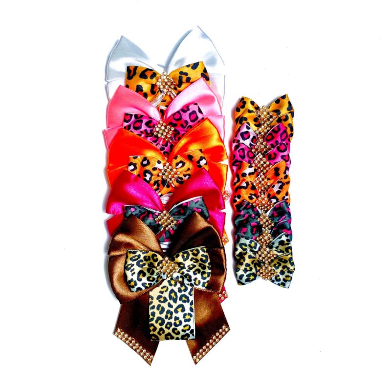 Conjunto Gargantilhas e Laços Animal Print - 15 unidades