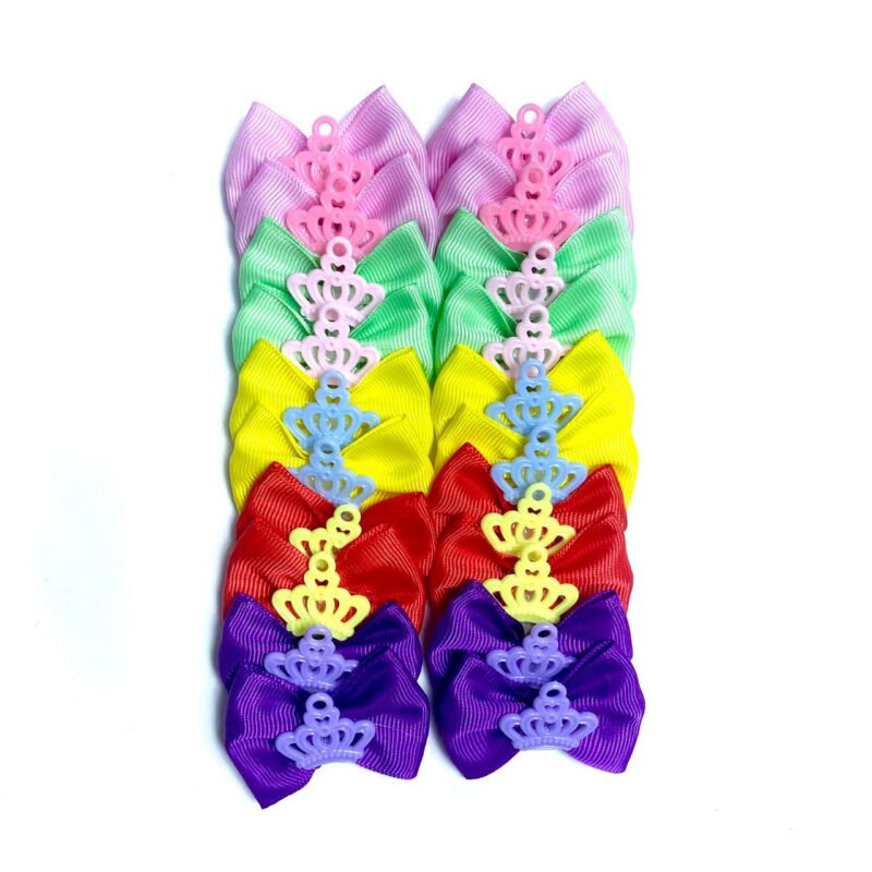 Laços Médios Coloridos Aplique Coroa - 20 unidades