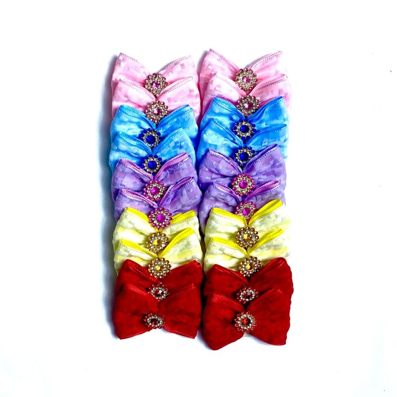 Laços Médios Coloridos Aplique Flor Strass - 20 unidades