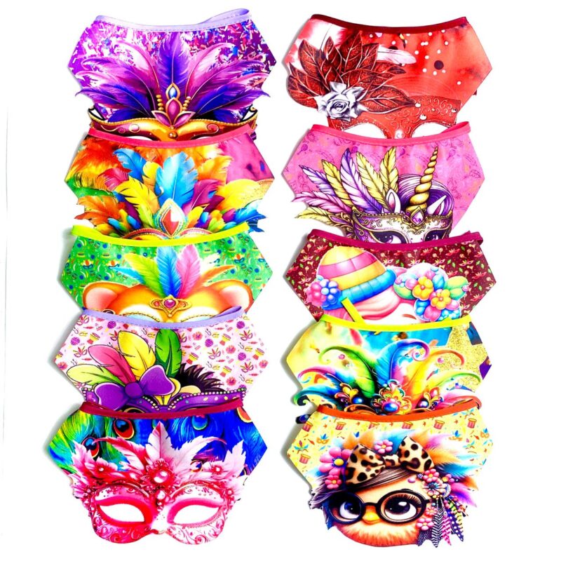 Gola Fêmea Média 3D Carnaval - 10 unidades