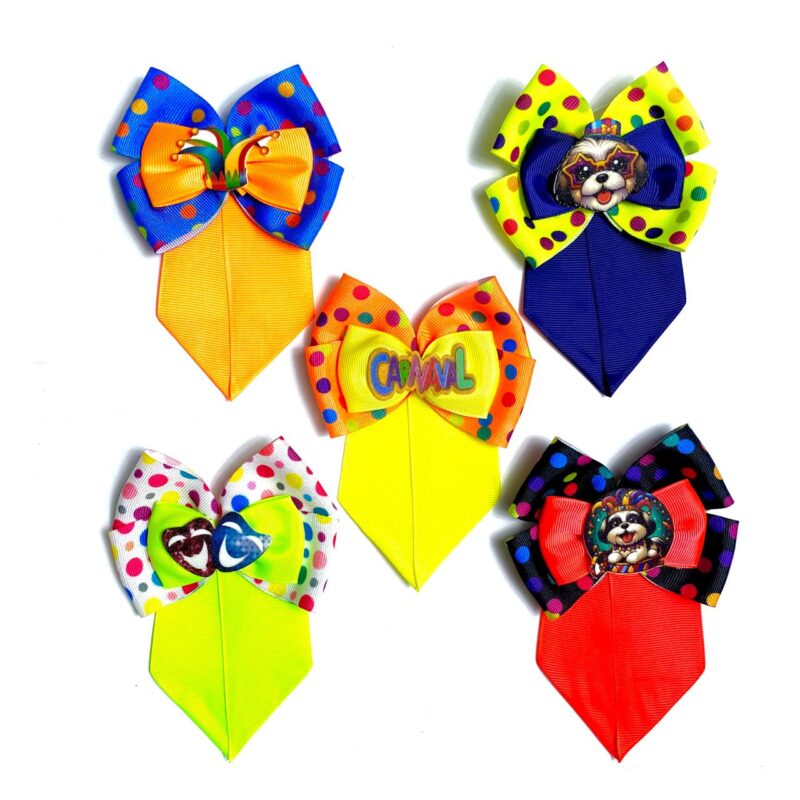 Gravatas Médias Carnaval com Aplique EVA - 10 unidades