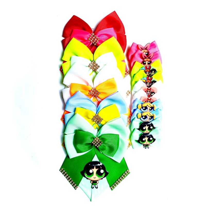 Conjunto Gargantilhas e Laços As Meninas Superpoderosas - 15 unidades