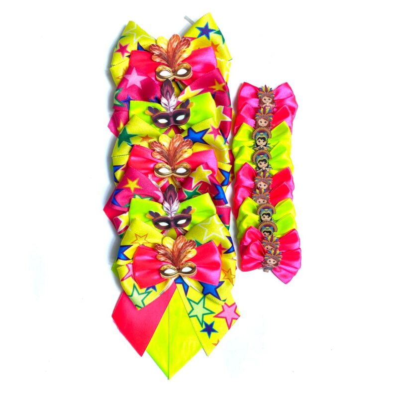 Conjunto Gargantilhas Estrelas e Laços Carnaval - 15 unidades